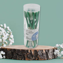 Plastic Toothbrush With Plastic Round Box for Men and Women, Kids, Adults Plastic Toothbrush (10 pcs Set)