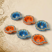 Decorative Hand Painted Clay Puja Diya for Diwali Home Indoor Outdoor Handmade Diya (6 Pcs Set/ Mix Design)