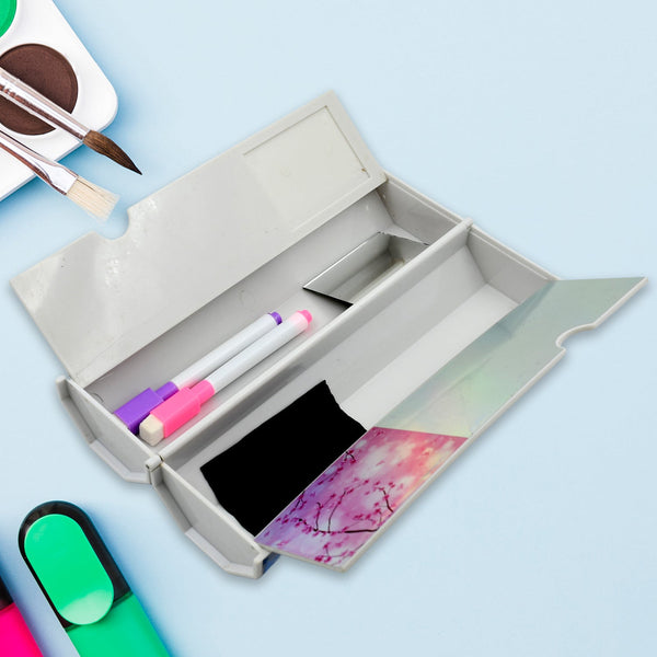 8 in 1 Compass Box, Geometry Box 2 Compartment, Pencil Box with 1 Calculator, 1 Mirror, 2 in 1 Marker Pen