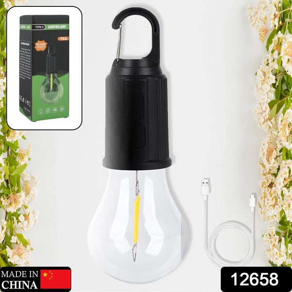 Rechargeable LED Camping Lantern – 3 Modes, Portable with Clip Hook (1 Pc)