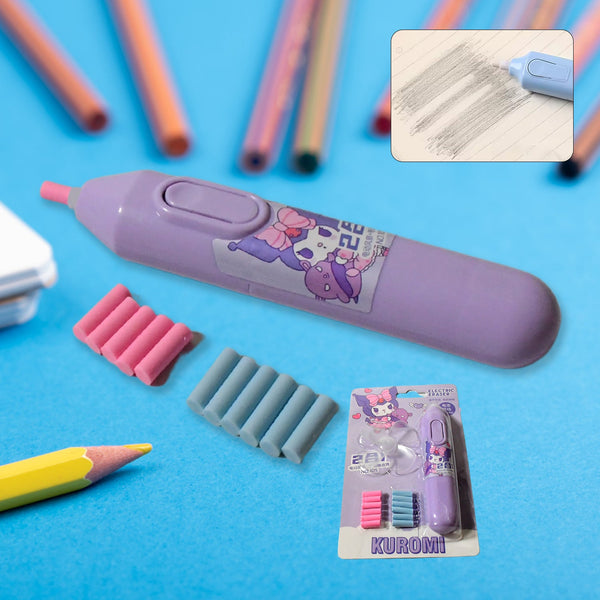 Electric Eraser Kit – Battery Operated with 10 Refills for Drawing & Sketching (Mix Design / Battery Not Included)