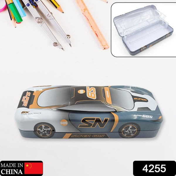 Car Shape Metal Compass Box, Pencil Case for Kids Stationery Compass Box