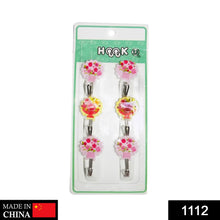 Durable self-adhesive wall hooks, pack of 6.