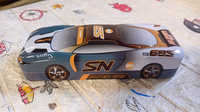 Car Shape Metal Compass Box, Pencil Case for Kids Stationery Compass Box