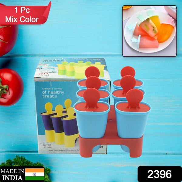 Ice Candy Maker Set – 6 Pc Reusable Kulfi & Popsicle Mould with Tray and Sticks