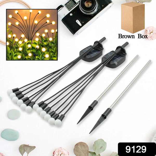 Solar Firefly Lights for Garden Decor (2 Pc, 12 LED Warm)