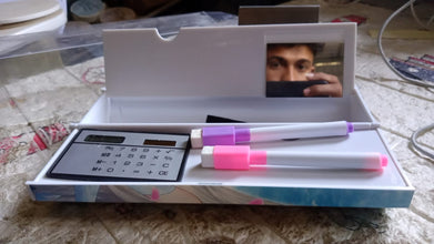 8 in 1 Compass Box, Geometry Box 2 Compartment, Pencil Box with 1 Calculator, 1 Mirror, 2 in 1 Marker Pen