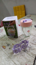 Glass Coffee/Tea Mug - 350ml Cup with Lid, Alphabet Design, Multipurpose Drinkware